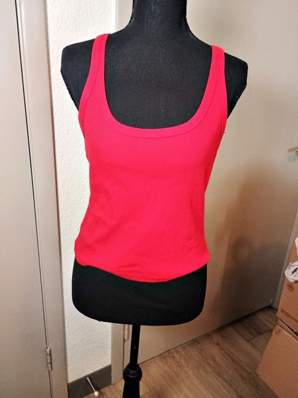 Wild Fable Ribbed Scoop Neck Tank Top Pink Large